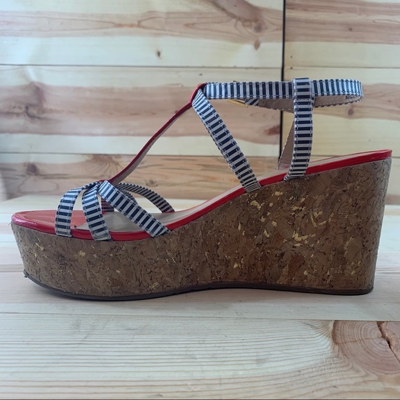 Kate spade stripped cork platform sandals 10.5 - Picture 12 of 16